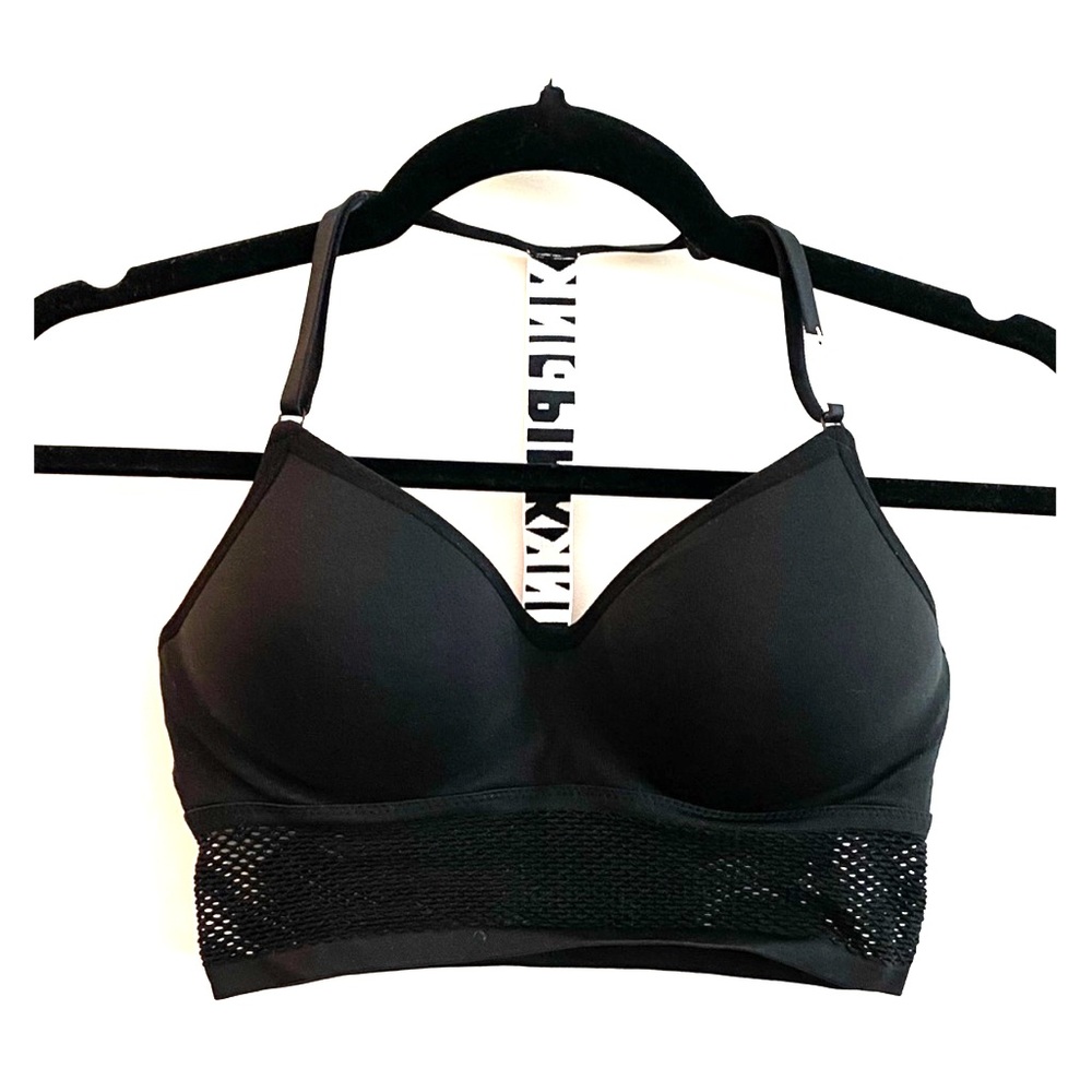 VS PINK long line mesh detail sport bra / bralette